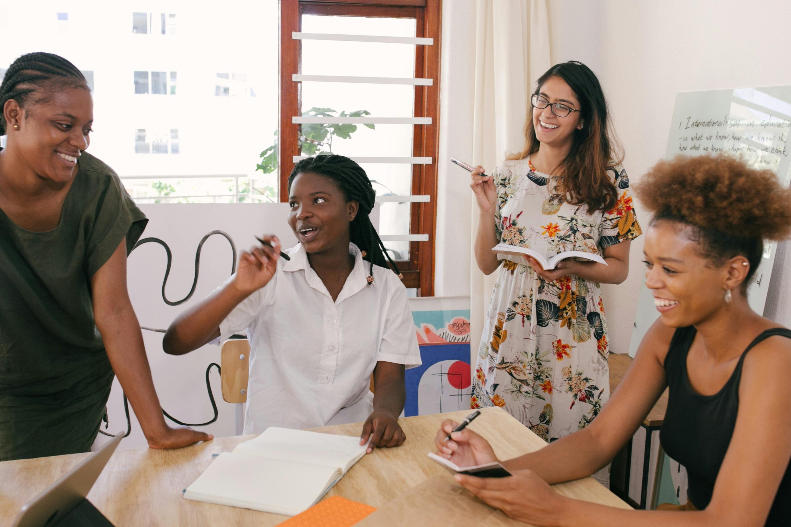 diverse team working together